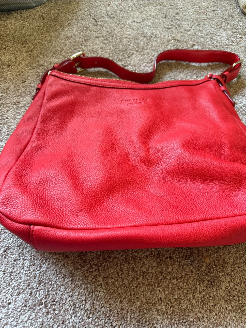 kate spade Red Pebbled Leather Shoulder Bag